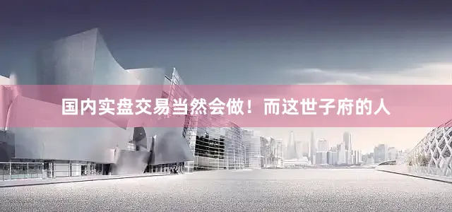 国内实盘交易当然会做！而这世子府的人