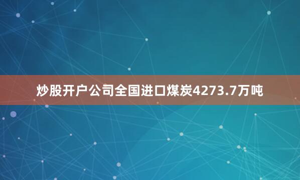 炒股开户公司全国进口煤炭4273.7万吨